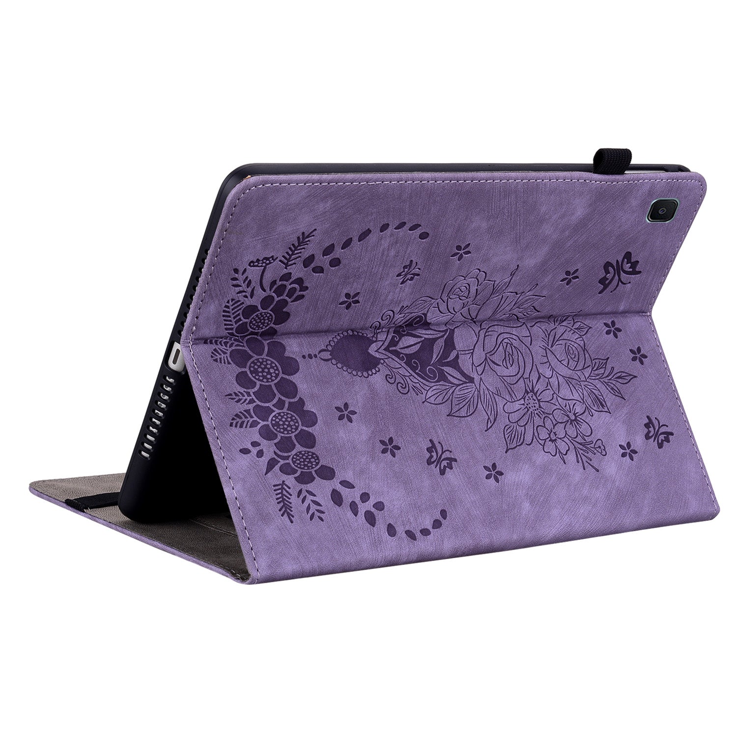 For Samsung Galaxy Tab S6 Lite / Tab S6 Lite (2022) Butterfly Rose Imprinted Leather Stand Case Card Holder Tablet Cover For Samsung Galaxy Tab S6 Lite / Tab S6 Lite (2022) Butterfly Rose Imprinted Leather Stand Case Card Holder Tablet Cover
